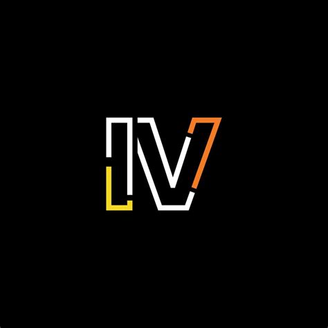 Abstract letter IV logo design with line connection for technology and ...