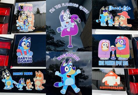 Bluey Family DANCE MODE Car Stickers | Etsy