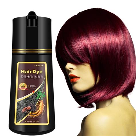 Amazon.com : Instant Herbal Red Hair Color Shampoo - 3 in 1 Long-Lasting Hair Dye for Women and ...