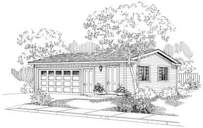 Cottage Plan: 616 Square Feet - 034-00172