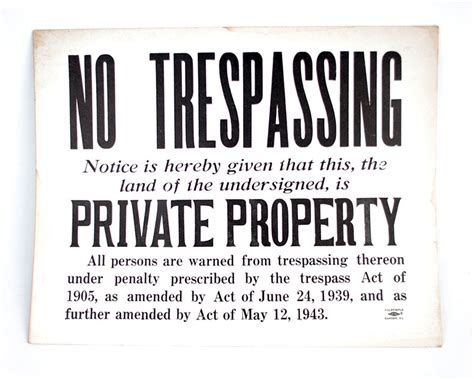 No Trespassing Signs: Then and Now