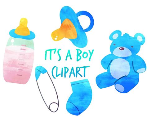 It's A Boy Clipart Boy Baby Shower clip art Blue baby | Etsy
