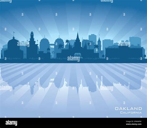 Oakland California city skyline vector silhouette illustration Stock ...