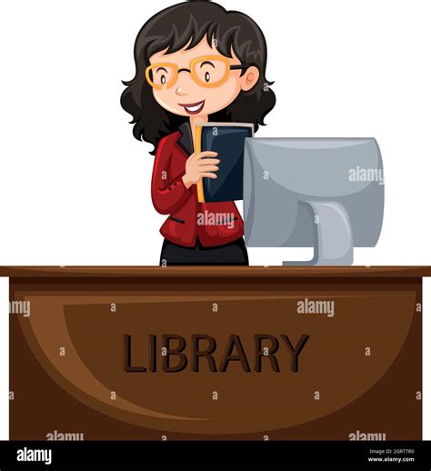 Librarian desk Stock Vector Images - Alamy