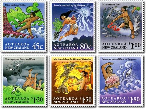 Virtual New Zealand Stamps: 1994 Maori Myths & Legends