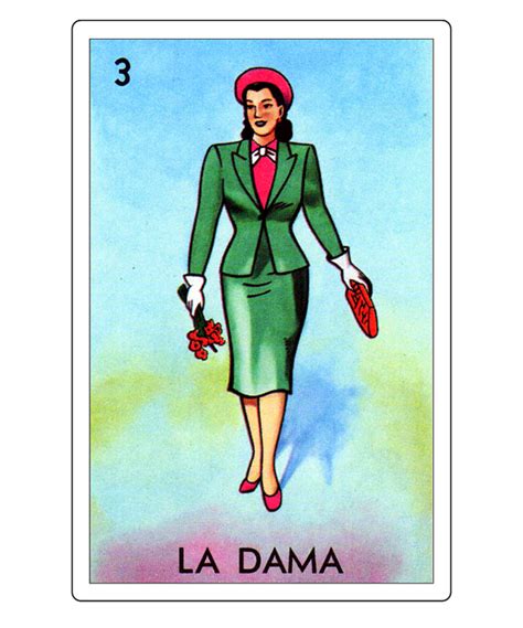 Loteria Mexicana - La Dama Loteria Mexicana Design - La Dama Gift ...