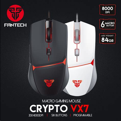 Fantech VX7 Crypto 8000 DPI Macro Pro Lightweight Gaming Mouse | Shopee Malaysia