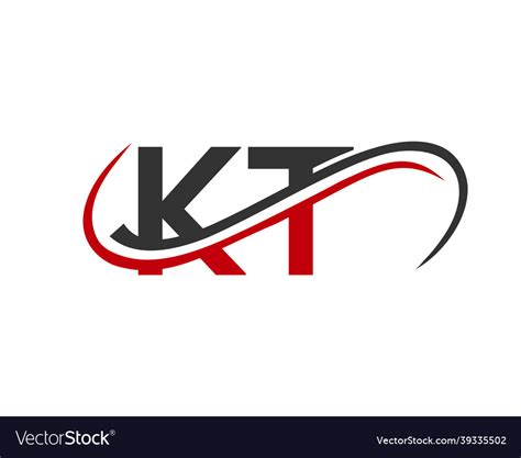 Initial kt logo design letter linked business Vector Image