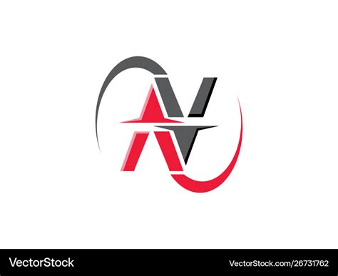 N alphabet letter logo design on white background Vector Image