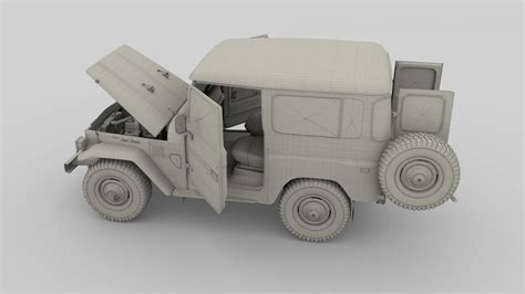 Toyota Land Cruiser FJ 40 with Interior and Chassis - 3D Model by ...