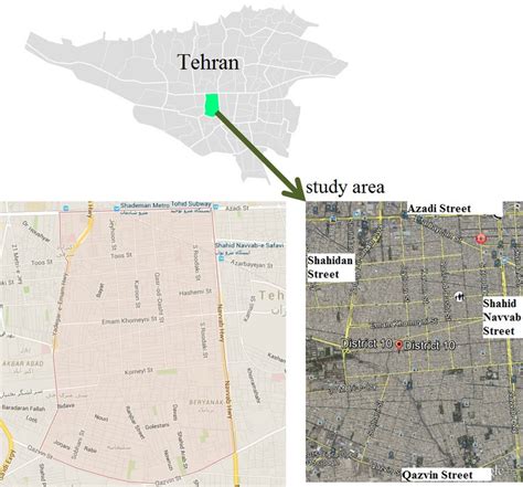 Map (the scale of 1/25000) and satellite image of study area (Source ...