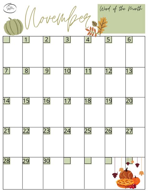 Healthy Habits Calendar: November 2021 – Chick Lit Plus by Samantha March