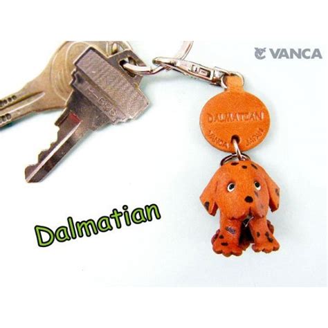 Dalmatian Leather Dog Keychain