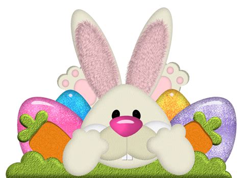 Easter Bunny With Eggs Transparent PNG Clipart