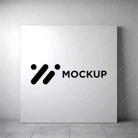 Blank white canvas mockup on ground | Premium AI-generated PSD