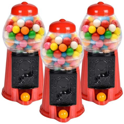 Gold Toy Gumball Machine for Kids, Set of 3, 6.5 Inch Desktop Gold Toy ...