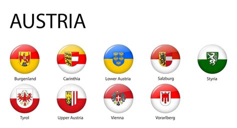 Premium Vector | All flags of regions of austria