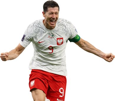 Robert Lewandowski Poland football render - FootyRenders