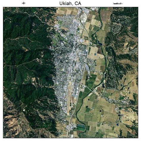 Aerial Photography Map of Ukiah, CA California