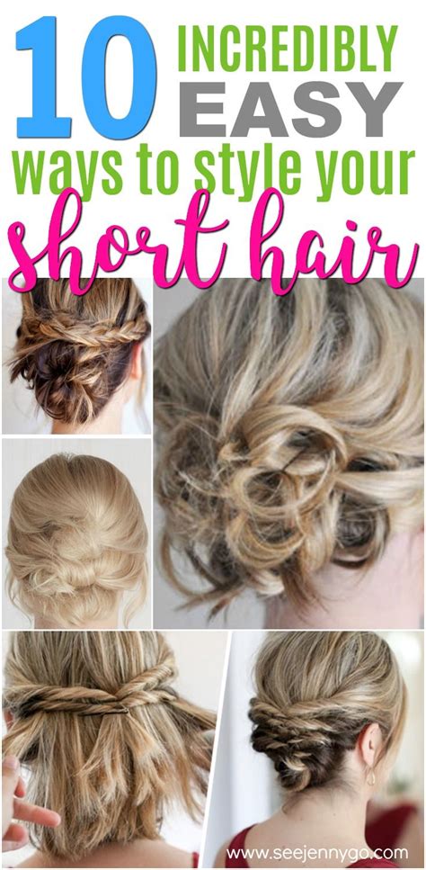 Easy Hairstyles for Short to Medium Length Hair | Short hair up, Medium length hair styles ...