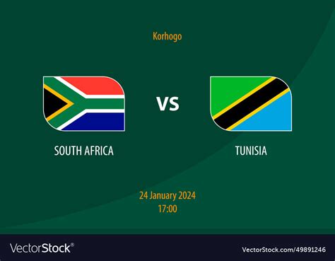 South africa vs tunisia football scoreboard Vector Image