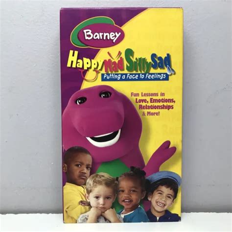 BARNEY HAPPY MAD Silly Sad VHS Video Tape Face to Feelings Sing Along Songs RARE EUR 6,46 ...