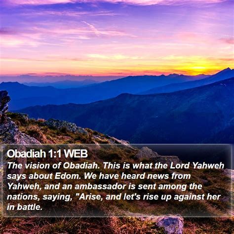 Obadiah 1:1 WEB - The vision of Obadiah. This is what the Lord