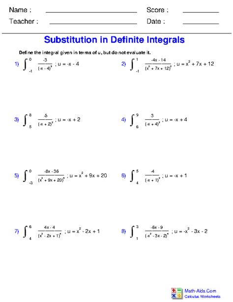 Definite Integral Practice Problems