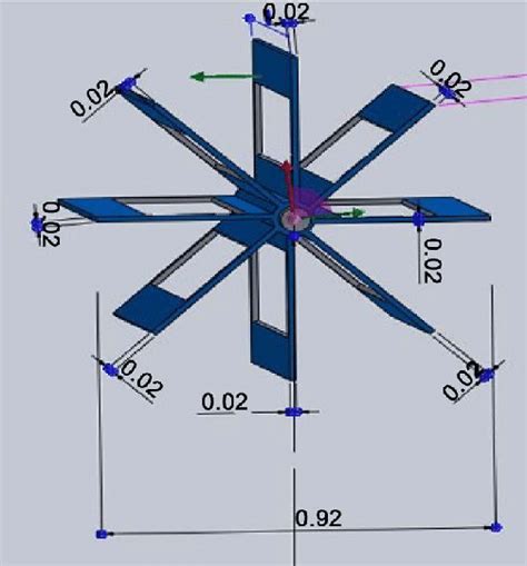 Design of a paddle wheel (dimensions are in cm). | Download Scientific ...