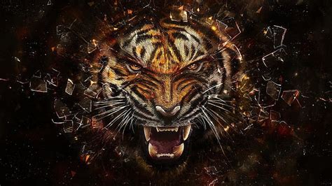 HD wallpaper: Bengal tiger, face, eyes, aggression, predator, animal, wildlife | Wallpaper Flare