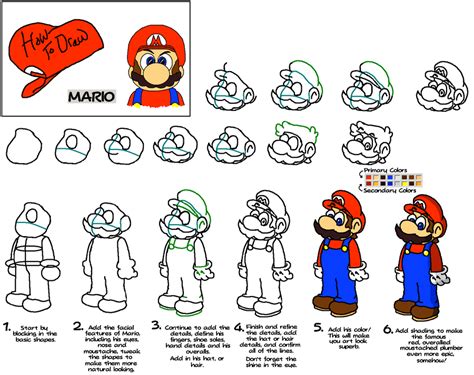 How To Draw Super Mario Characters Step By Step - Follow along to learn how to draw mario easy ...