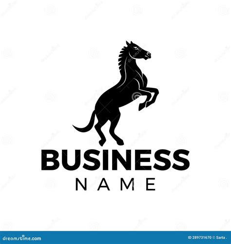 Black and White Horse Logo Template Stock Vector - Illustration of ...