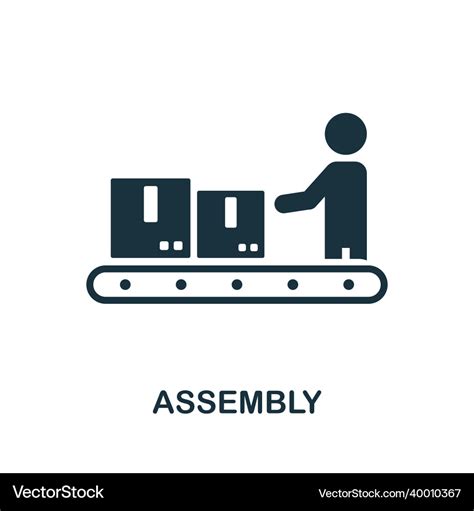 Assembly icon monochrome sign from production Vector Image