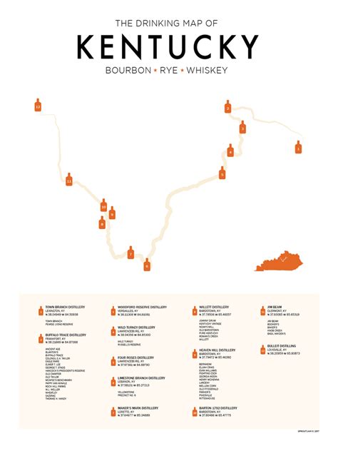 Map Kentucky Bourbon Trail