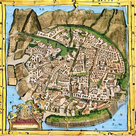 ArtStation - The map of a medieval city