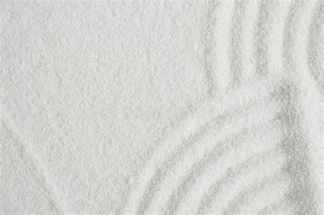 Zen Garden with Line Pattern on White Sand in Japanese Style, Sand Texture Surface with Wave ...
