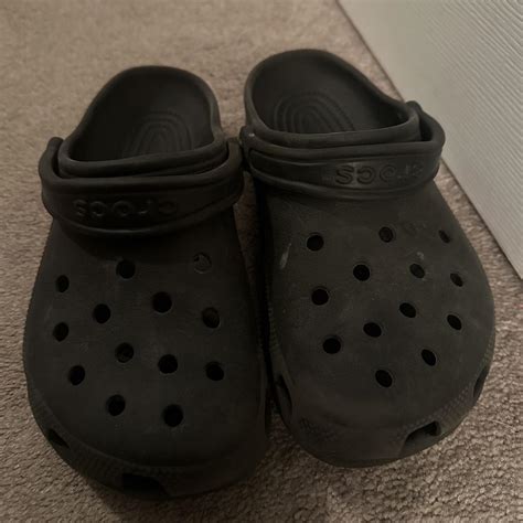 Unisex black crocs women’s 6, men’s 8 worn but... - Depop