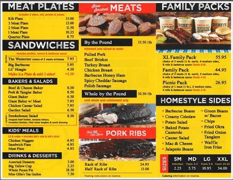 Dickey's Bbq Pit Printable Menu