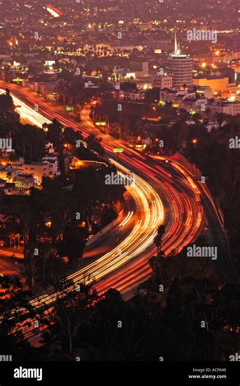 Los Angeles freeway at night Los Angeles California United States Stock ...