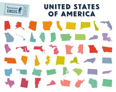 States Shapes Svg Bundle USA States Svg American States - Etsy