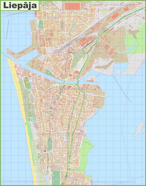 Large detailed map of Liepāja - Ontheworldmap.com