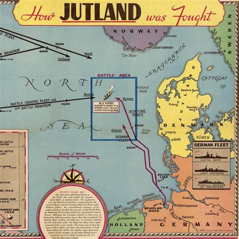 Map of Battle of Jutland World War 1 Poster WW1 Wall Art | Etsy