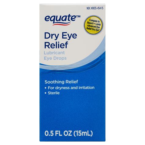 Equate Dry Eye Relief Lubricant Eye Drops, 0.5 fl oz - Walmart.com