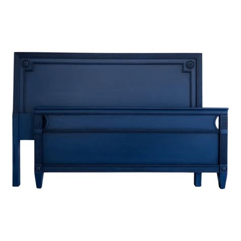 1950s Federal Navy Blue Headboard and Footboard - 2 Pieces | Chairish