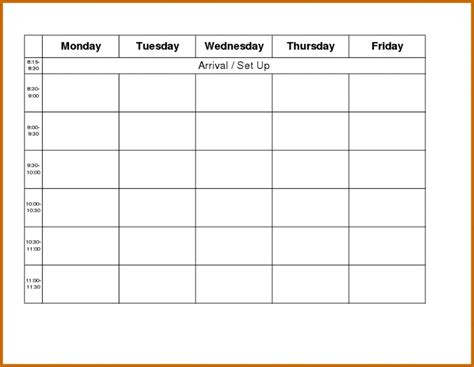 Printable Weekly Calendar Monday Thru Friday | Example Calendar Printable