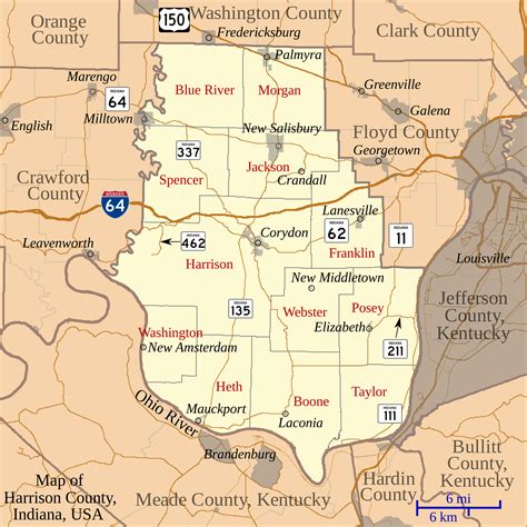 Harrison County, Indiana | Harrison county, Indiana, Indiana map