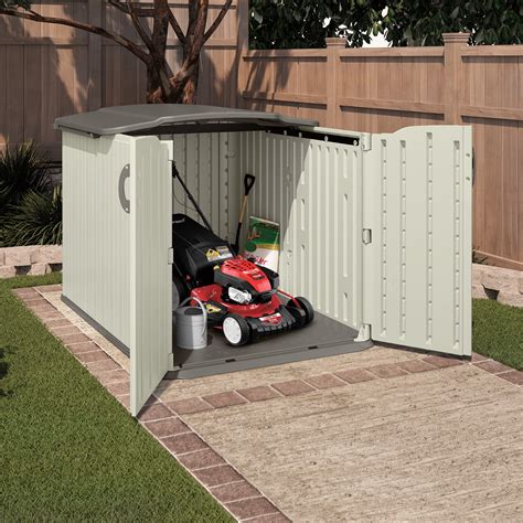 Suncast 98 cu. ft. Glidetop® Horizontal Resin Storage Shed for Backyard, Vanilla White - Walmart ...