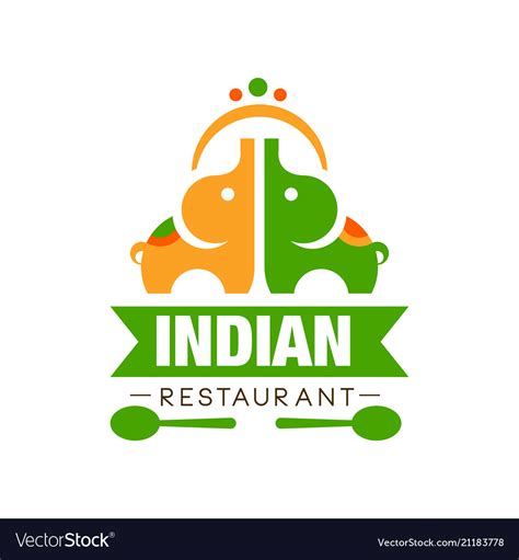 Indian restaurant logo design authentic Royalty Free Vector