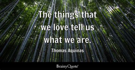 Thomas Aquinas - The things that we love tell us what we...