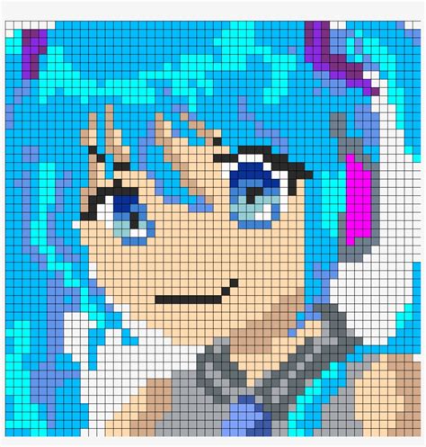 Hatsune Miku - Pixel Art Hatsune Miku Cuadriculado - 1050x1050 PNG Download - PNGkit